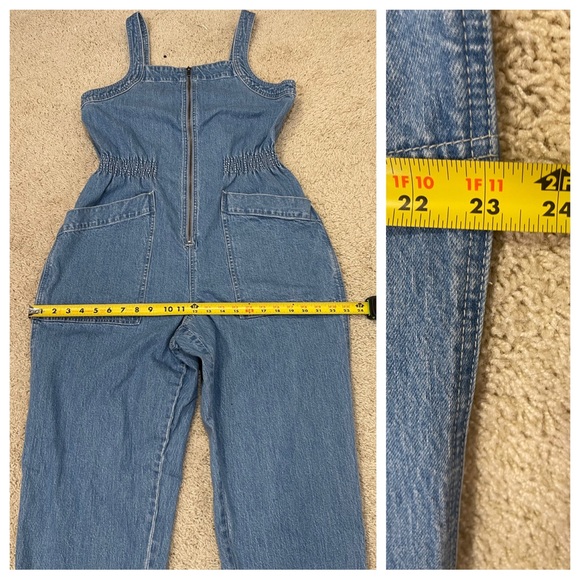 Madewell Denim Zip Smock-Waist Jumpsuit in Baisley Wash - Picture 6 of 7